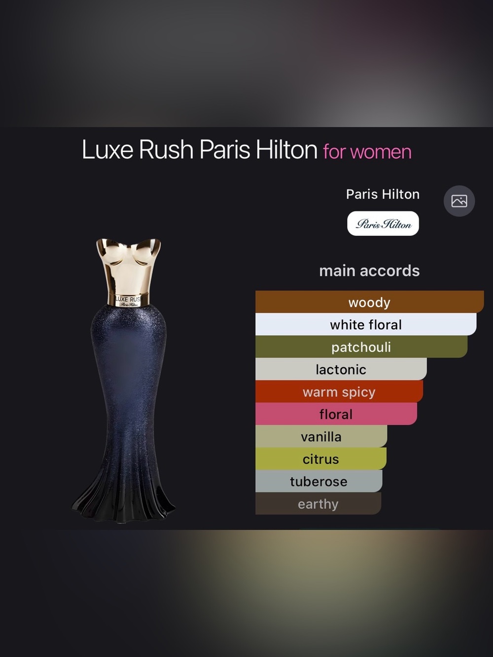 Paris Hilton Luxe Rush Women's dress Bottle - Navy Blue & Gold